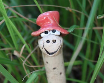 Whimsical Ceramic Garden Worms: Handmade Garden Art Sculpture