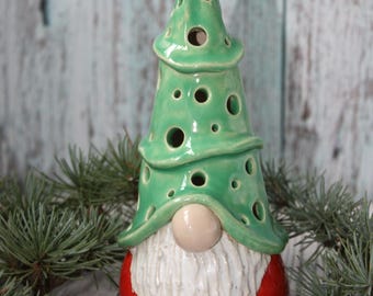 Handmade Christmas tree Gnome Luminary