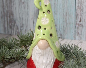 Handmade Whimsical Christmas Gnome Luminary