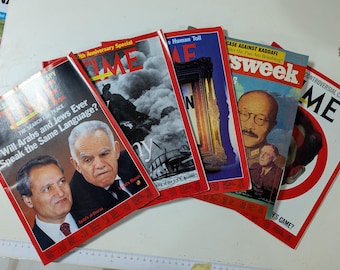 Lote de 5 revistas antiguas Time y Newsweek de 1991