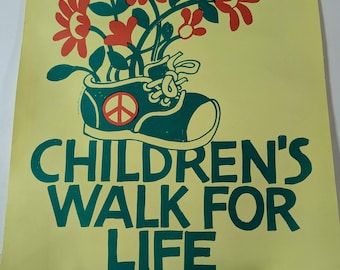 Cartel activista de la «Marcha Infantil por la Vida» de 1982, obra de Meg Crane