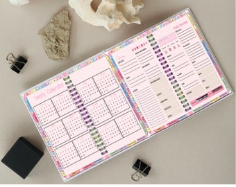 Undated Digital Planner, Pink Monthly iPad Organizer (Digital Download)
