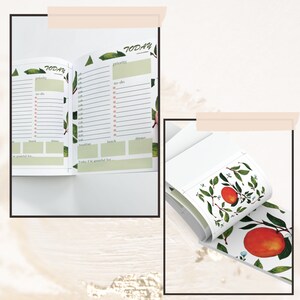 Orange Floral Half Letter Planner Inserts, Habit Journal (Digital Download) image 3