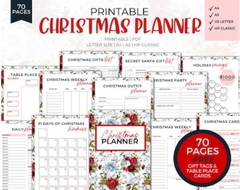 Digital Christmas Planner, Holiday Planning, Printable Templates (PDF)