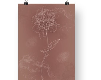 Moody Peonies Art Print, Dark Floral Wall Decor (Digital Download)