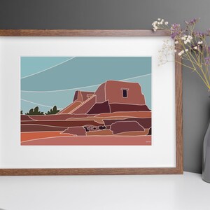 Pecos National Historic Park New Mexico Line Art (Landscape) Digital Print *great for airbnb*