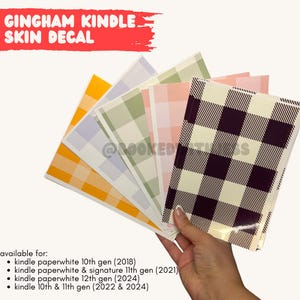 Gingham Kindle Skin Decal | Kindle Case | Kindle backing insert | kindle decal skin | kindle stickers