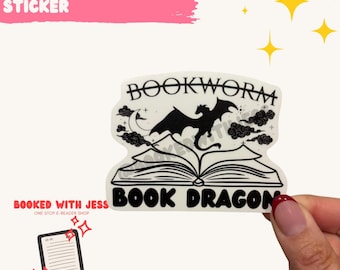 Book Dragon Sticker | Kindle personalization | bookish stickers | book stickers | kindle stickers