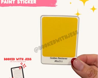 Golden Retriever Paint Chip Sticker | Kindle personalization | bookish stickers | book stickers | kindle stickers