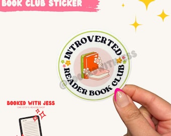 Introverted Reader Book Club Sticker | Kindle personalization | bookish stickers | book stickers | kindle stickers