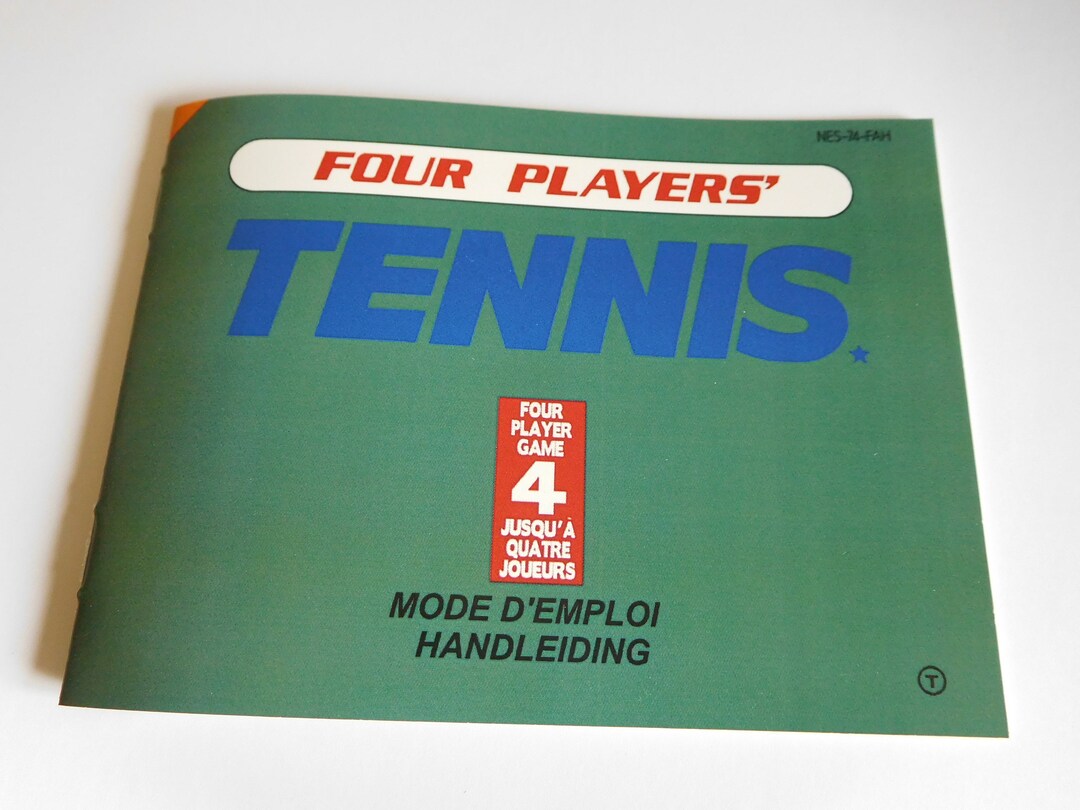 Notice De Jeu Fan-made – Four Players' Tennis – Version Française (FR), Créée Par Un Fan