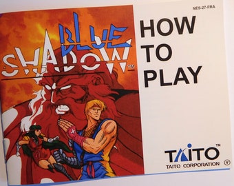 Notice Blue Shadow NES - Français -