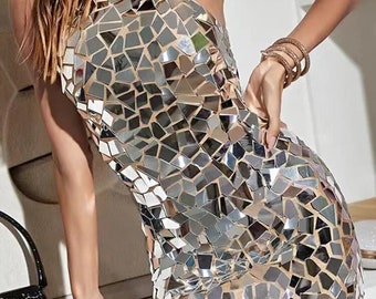 Sparkly mirror dress for shows and events at an affordable price