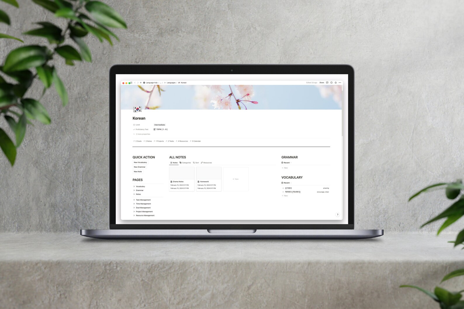 Language Hub Notion Template, Digital Planner, Goal Planner, Language ...