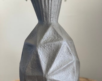 Grey Geometric Modern Vase/wabi sabi