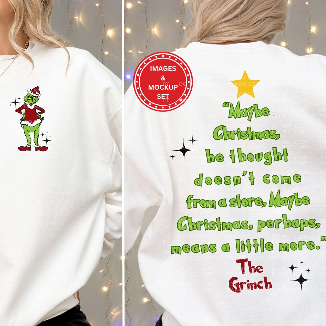 Grinch Quote Christmas Tree Shirt Image PNG Grinch Quote Maybe Christmas Means A Little More
