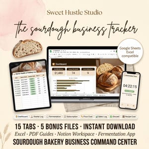 Kalkylblad för surdegsföretag | Starter Health Log, Prenumeration Manager (Google Sheets Excel)