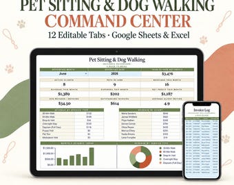 Centro di controllo per attività di pet sitting: pianificazione delle passeggiate con i cani, gestione dei clienti (download digitale)
