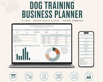 Pianificatore aziendale per addestramento cani / Gestione clienti, pianificazione, registro fatture (Fogli Google/Excel)