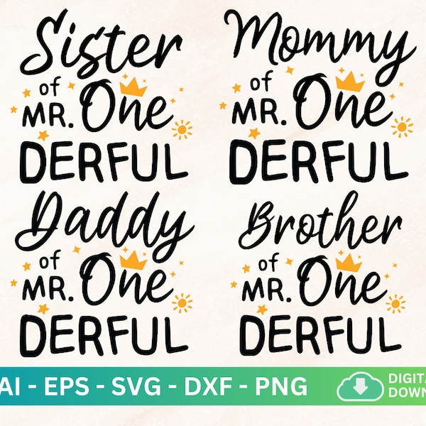 Daddy of Mr. Onederful Svg, 1st Birthday Baby Boy, Family Matching TShirt, Mr. Onederful Svg, Onederful Family Shirts, Little Miss Onederful