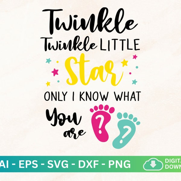 Twinkle Twinkle Little Star Gender Reveal Boy Girl Shirt Svg, Gender Reveal Ideas Unique, Baby Reveal Onsie, Twinkle Svg, Birth Announcement