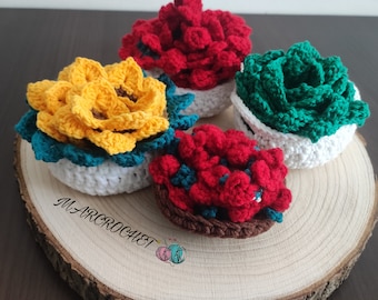Posavasos de flores de crochet