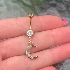 Gold Kristall Bauchnabel Ring, Minimalist Nabel Piercing, Edelstahl Bauchnabel, Einfache Sparkle Bauchring, Zierliche Körper Schmuck Geschenk