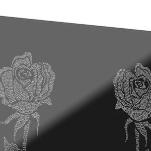 Cantar de los Cantares Caligrafía en diseño de rosas - impresión de arte original en Perspex