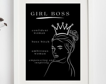 Girl Boss Wall Art: Female Empowerment Print (Digital Download)