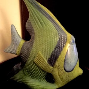 Vintage Retro Large Colourful Slightly Sulky Fish Ornament Handmade.