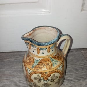 Vintage Handpainted Leonor Pottery Pitcher - Olaria de Almansil Algarve, Portugal