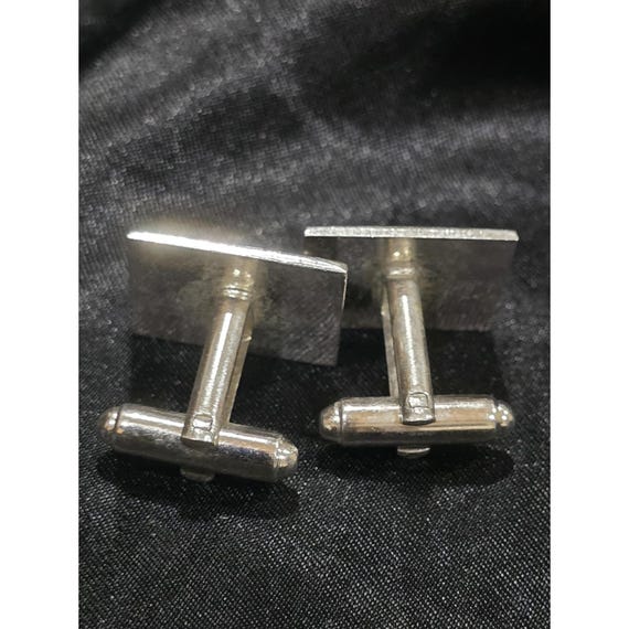 Vintage Shields rectangular cufflinks in a silver… - image 5