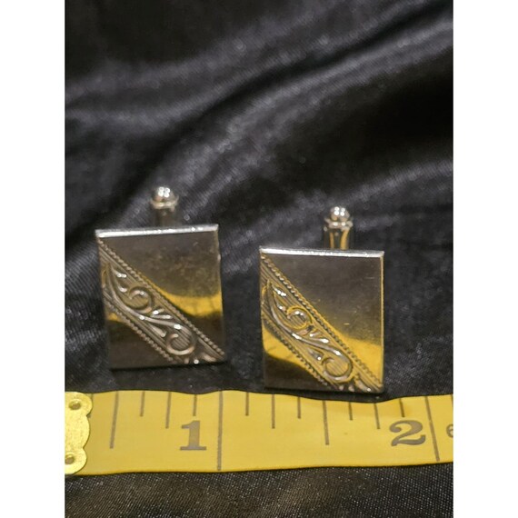 Vintage Shields rectangular cufflinks in a silver… - image 6