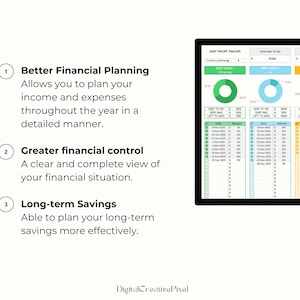 Better Financial Planning :allows you to plan your income and expenses throughout the year in a detailed manner.
Greater financial control :a clear and complete view of your financial situation.
Long-term Savings.