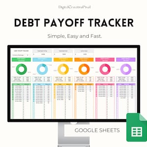 Schuldafbetalingstracker voor Google Spreadsheets, schuldensneeuwbalspreadsheet, geldbudgetplanner, doelentracker, financiële planner