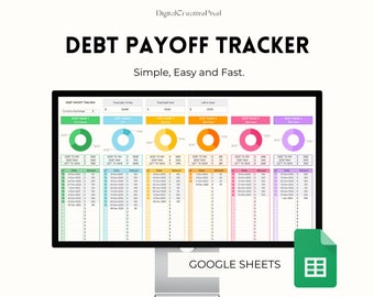 Debt Payoff Tracker for Google Sheets, Debt Snowball Spreadsheet, Money Budget Planner, Goal Tracker, Financial Planner