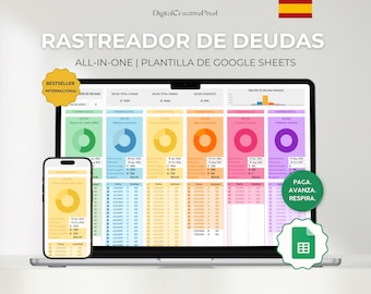 Planificador de pago de deudas, Método bola de nieve – Hoja de cálculo Google Sheets Español