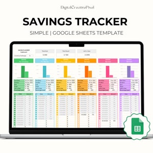 Spreadsheet Spaartracker voor Google Spreadsheets, Budgetplanner, Spaarspreadsheet, Dagbudget, Dashboard 'Sinking Fund'