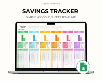 Savings Tracker Spreadsheet for Google Sheets, Budget Planner, Savings Spreadsheet, Daily Budget, Sinking Fund Dashboard