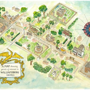 Hand Drawn Map of Colonial Williamsburg - Etsy