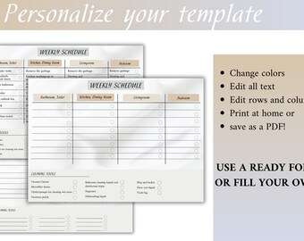 Editable Cleaning Planner