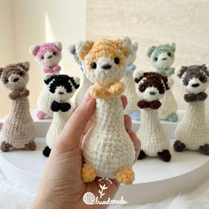 Finished Floppy Ferret Amigurumi Doll, Handmade Cotton Ferret Plush, Artisan Stuffed Animal Keepsake Gift