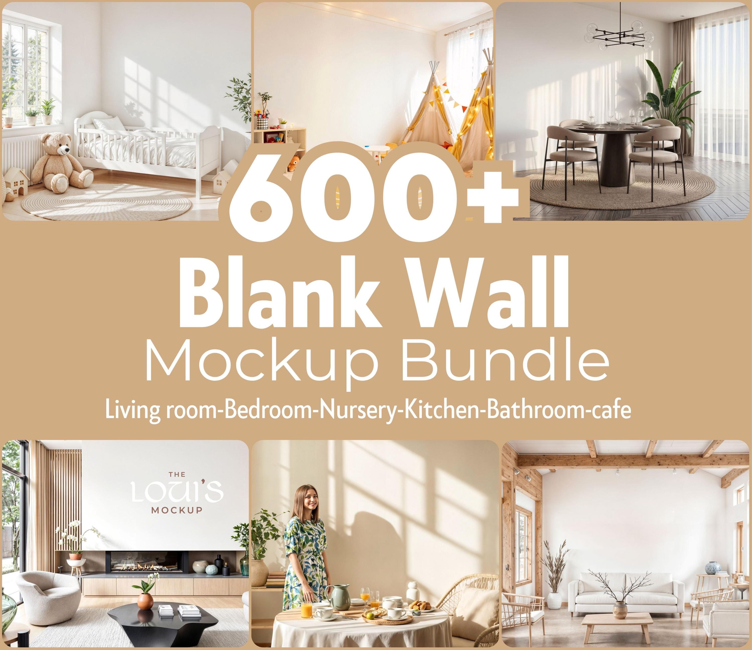 600+ Blank Wall Mockup Bundle, Empty Wall Art Mockup, Poster Mockup, Mega Bundle Set Of Cafe Nursery Bathroom Bedroom Living room Kitchen