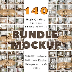 140 Editable Frame Mockup Bundle | Wall Art Mockup | PSD Layer | Artful Boho Mockup | Mega Bundle Set | Wood Frame Mockup | Interior Mockup