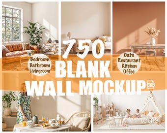 750 JPG Multi-Room Blank Wall Mockups | Boho, Nursery Cozy Interiors | Perfect for Poster, Art & Print Previews | JPG Files, Mega Bundle Set