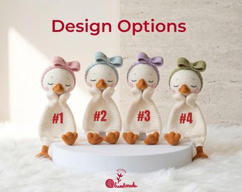 Handgefertigte Häkelarbeit Gans Lovey, Amigurumi Goose Snuggler Plüschtier, niedliches Baby Komfort Spielzeug, Kinderzimmer Geschenk, fertiges Produkt