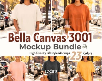 Paquete de maquetas Bella Canvas 3001 / Camisetas de estilo de vida / Maquetas de camisetas de alta calidad con modelos reales para Etsy e impresión bajo demanda / Paquete de maquetas de camisetas BC 3001