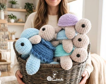Gehäkelte Schildkröte Plüsch - Fertiges handgemachtes Produkt, Amigurumi Meeresschildkröte Spielzeug, weiches Baumwoll-Plüschtiergeschenk