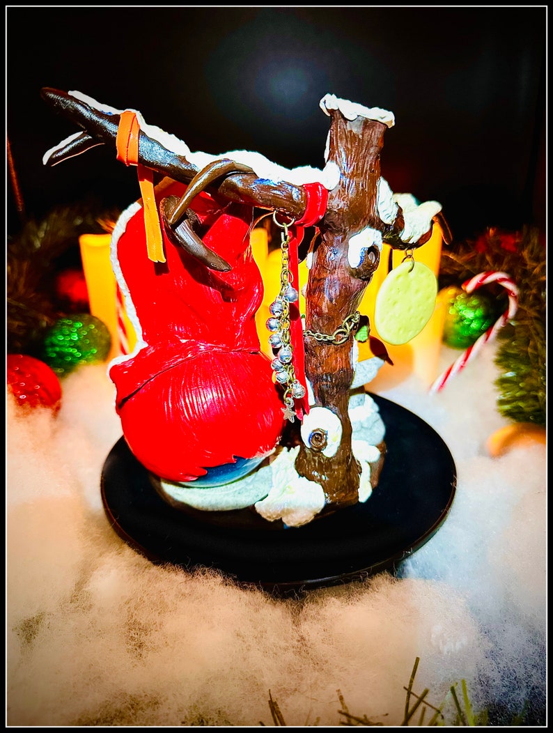 Hand Made Krampus Snow Globe & Base Water Globe Clay Mixed Etsy