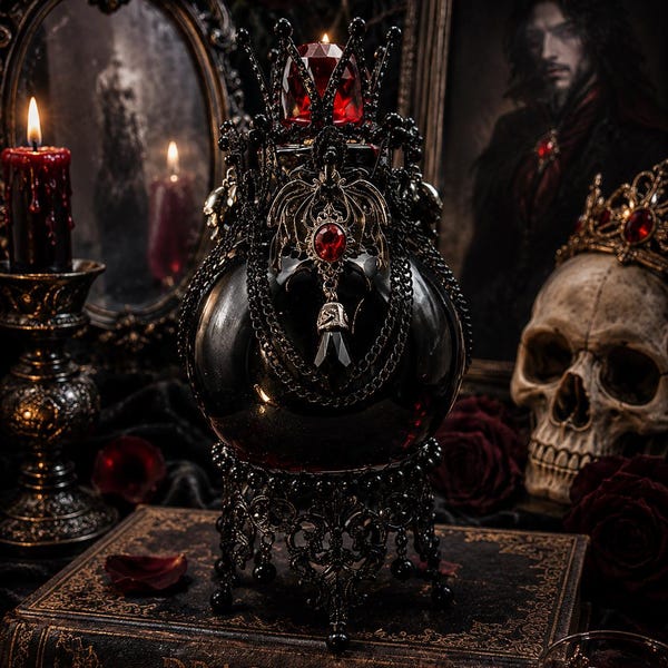 RELIC: Vampire Blood - Color-Changing Ornate Gothic Bottle with stand